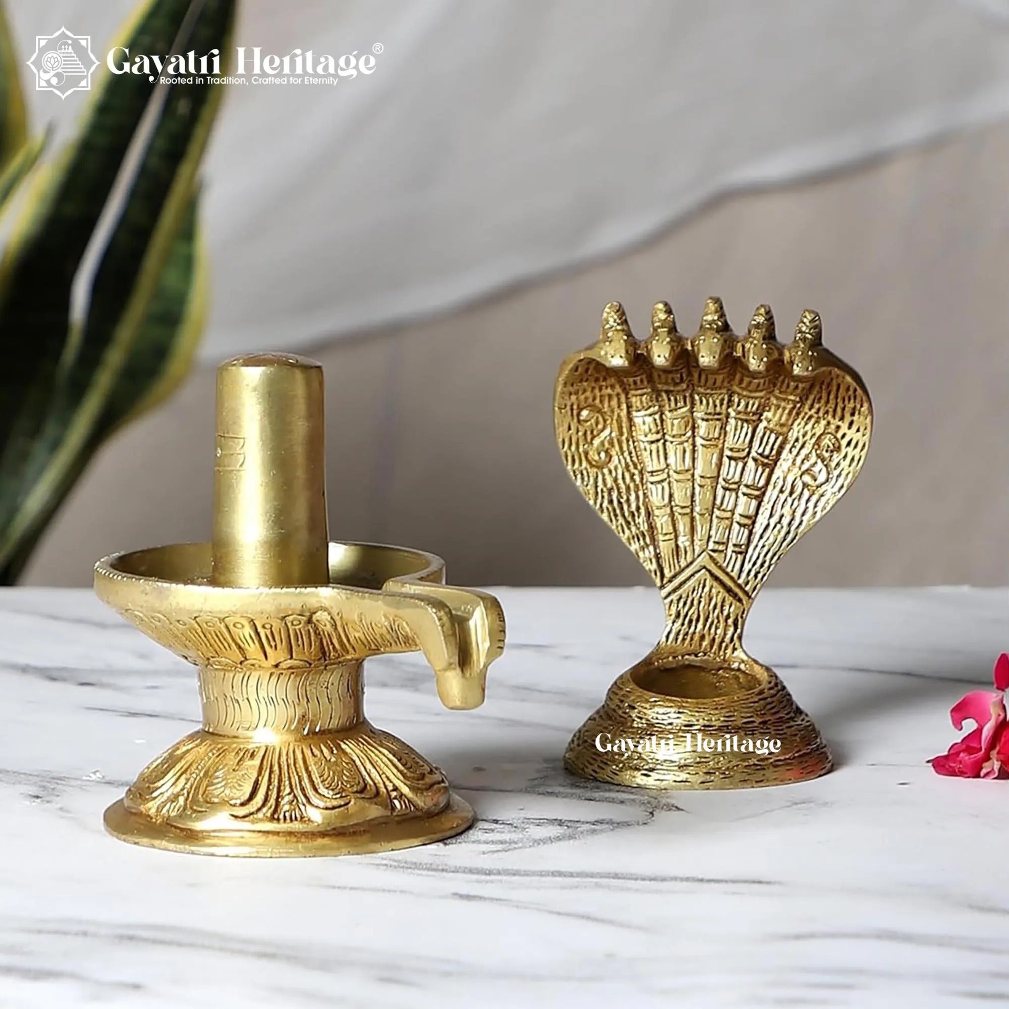 Brass Shivling with Sheshnag – Divine Shiva Decor | Gayatri Heritage