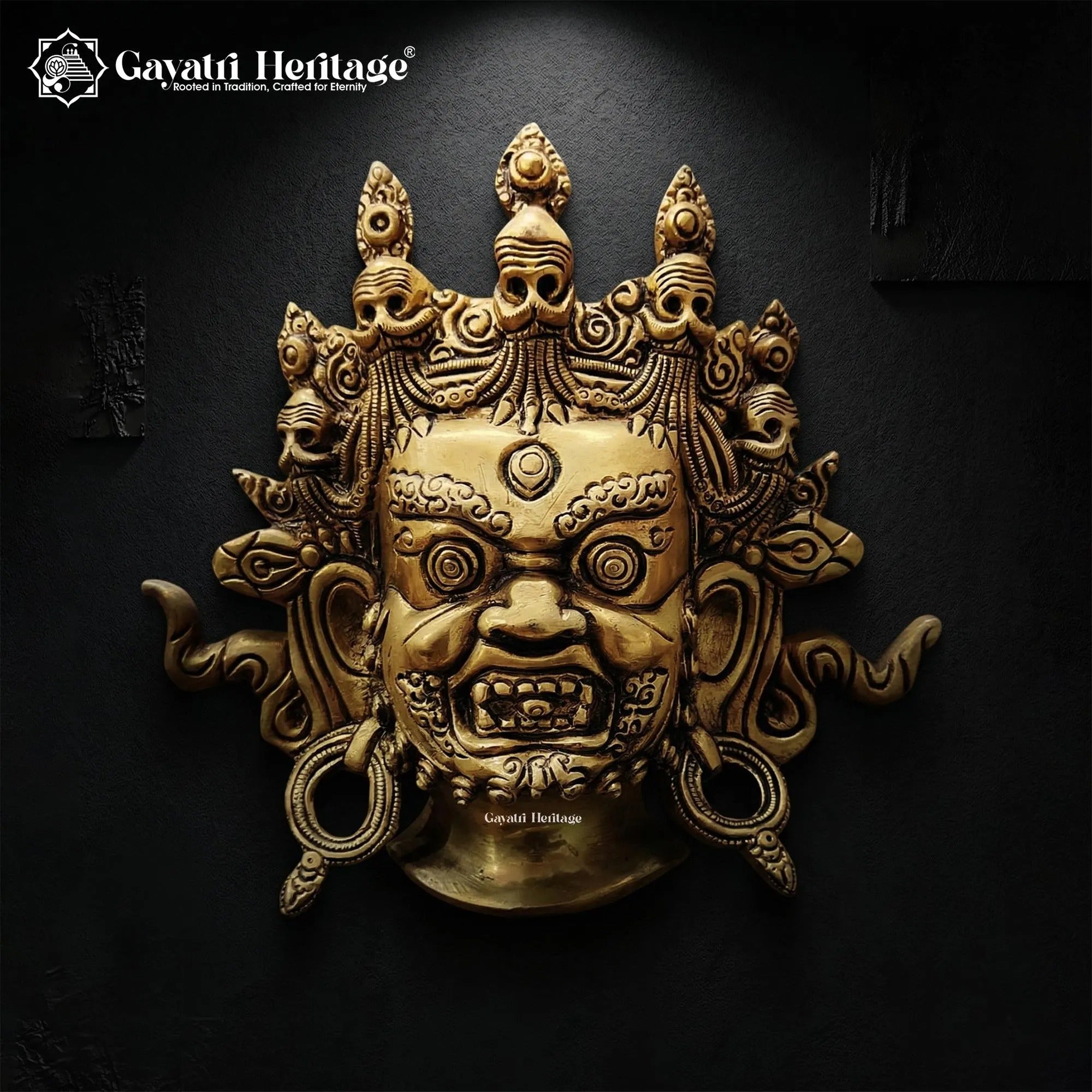 Brass Mahakal Jambala Face – Protector Wall Decor | Gayatri Heritage