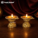 Brass Diya Set of 6 | Handcrafted Traditional Oil Lamps | Indian Brass Diyas | Pooja & Festive Home Decor | Diwali Gift Set