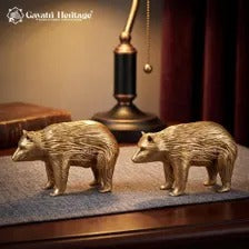 Bear Statue Set of 2 | Animal Figurines | Vintage Bear Sculpture | Home & Office Decor | Decorative Showpiece Gift