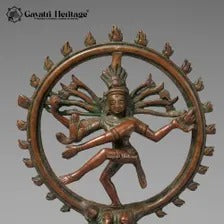 Vintage Brass Nataraja Statue – Dancing Shiva Idol | Bronze Patina Hindu Sculpture