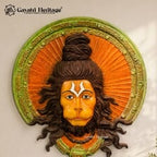 Brass Hanuman Wall Hanging – Multicolor Bajrangbali Face Sculpture | 26 Inch