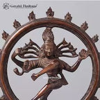 Vintage Brass Nataraja Statue – Old Finish Dancing Shiva Idol | Handcrafted Hindu Sculpture