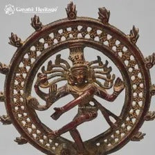Brass Nataraja Idol – Wine Red Finish with Pierced Lattice Design