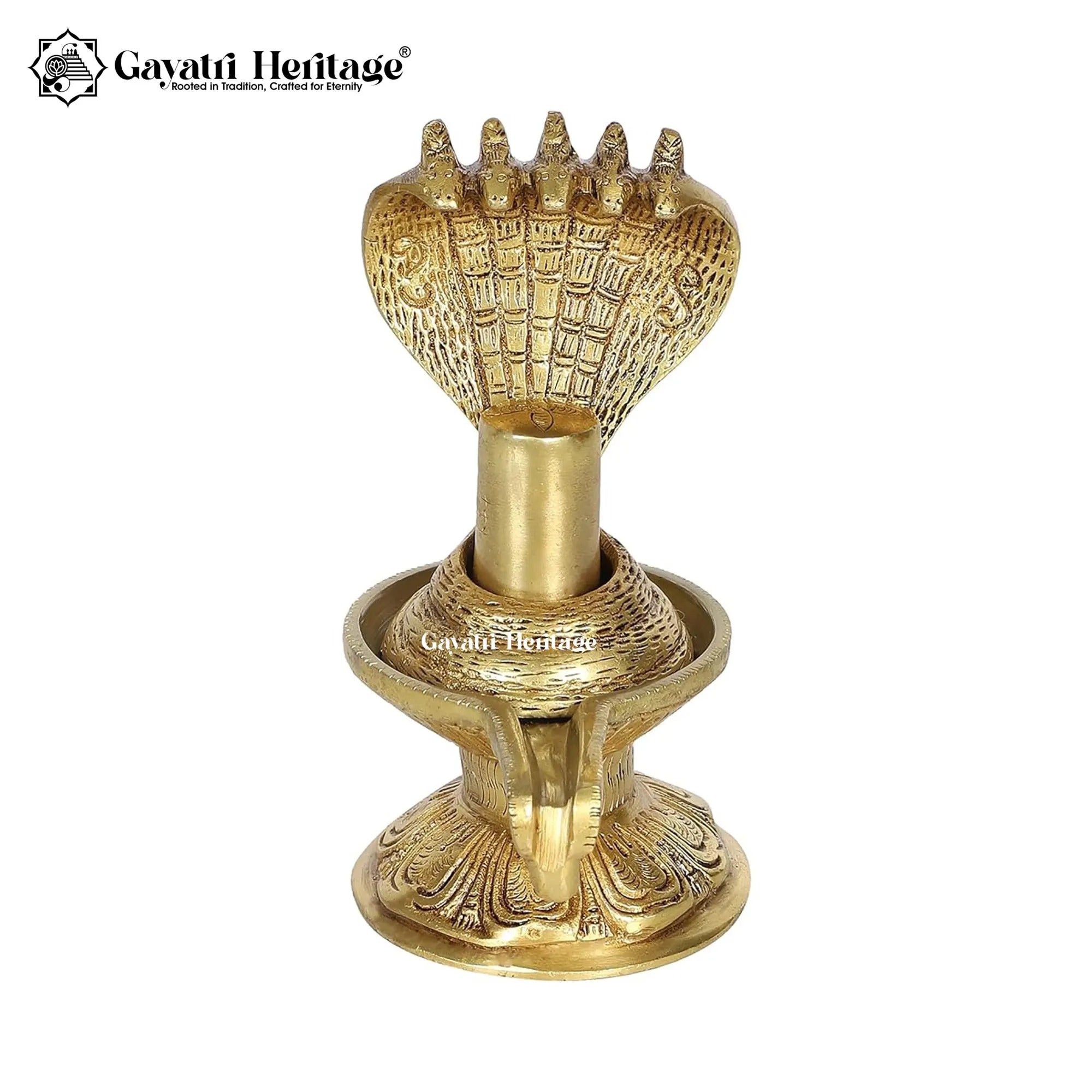 Brass Shivling with Sheshnag – Divine Shiva Decor | Gayatri Heritage