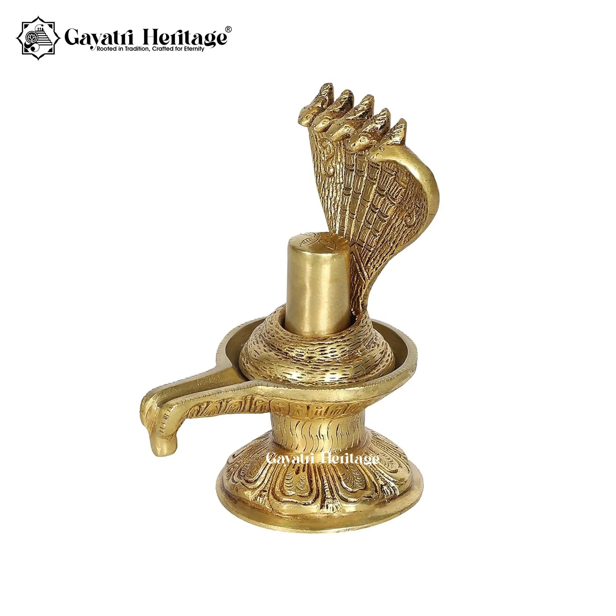 Brass Shivling with Sheshnag – Divine Shiva Decor | Gayatri Heritage