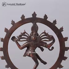 Vintage Brass Nataraja Statue – Old Finish Dancing Shiva Idol | Handcrafted Hindu Sculpture