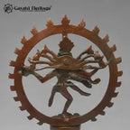 Vintage Brass Nataraja Statue – Dancing Shiva Idol | Bronze Patina Hindu Sculpture