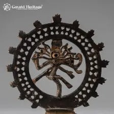 Vintage Brass Nataraja Statue – Black & Gold Dancing Shiva Idol | Handcrafted Hindu Decor