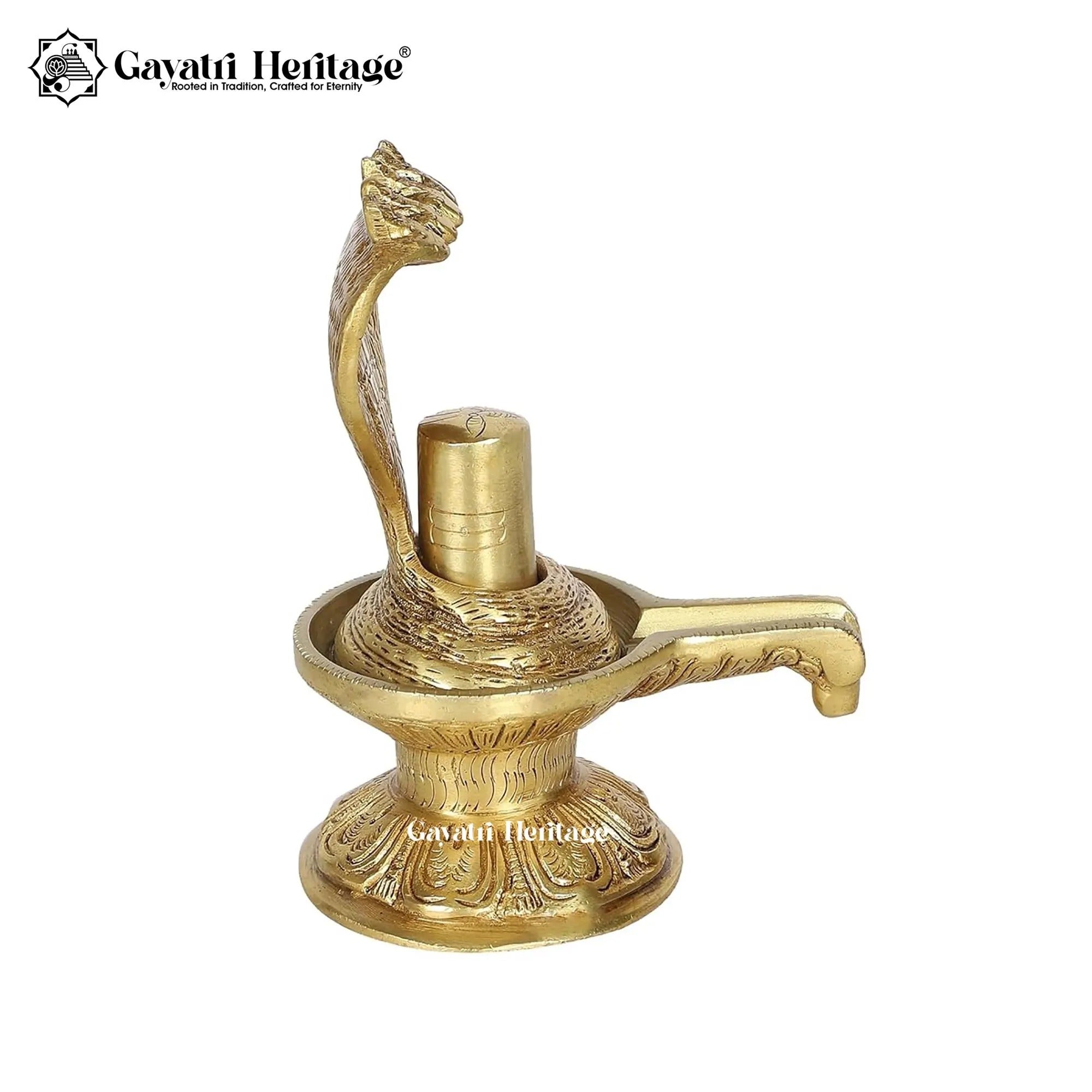 Brass Shivling with Sheshnag – Divine Shiva Decor | Gayatri Heritage