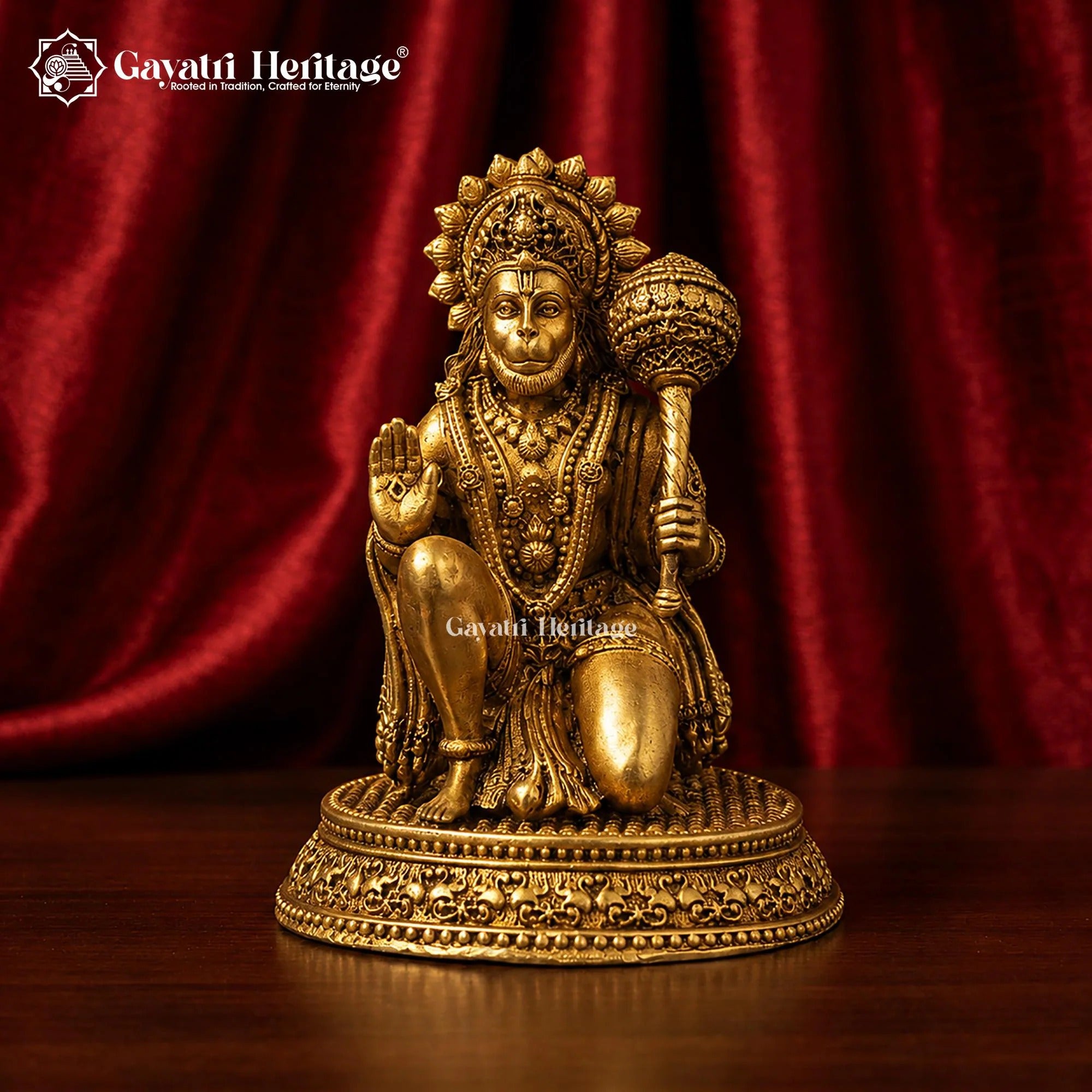 Brass Hanuman Idol | Handcrafted Bajrangbali Murti | Lord Hanuman Statue | Hindu Pooja & Home Temple Decor | Spiritual Gift