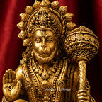 Brass Hanuman Idol | Handcrafted Bajrangbali Murti | Lord Hanuman Statue | Hindu Pooja & Home Temple Decor | Spiritual Gift