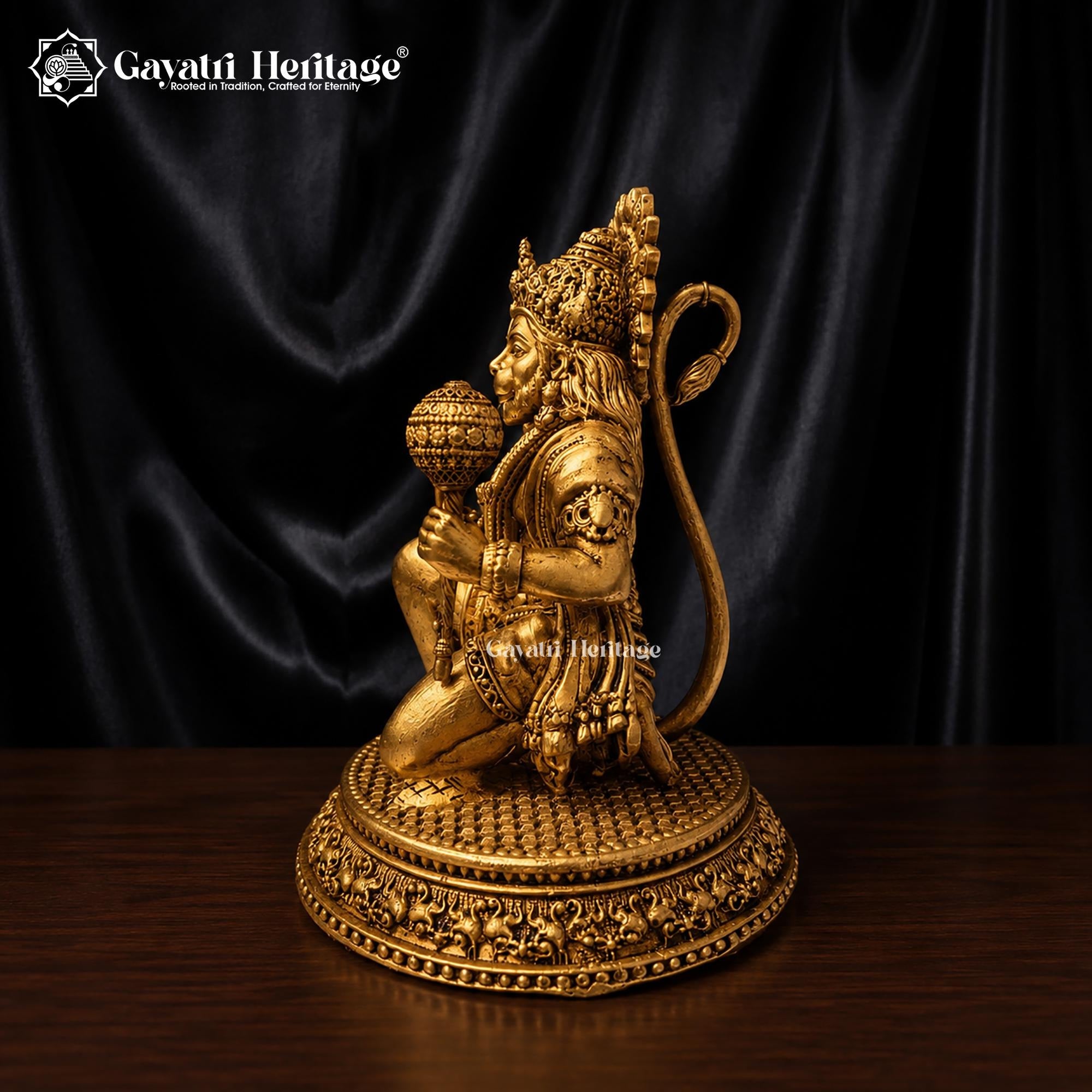 Brass Hanuman Ji Statue | Bajrangbali Murti | Lord Hanuman Idol | Hindu Pooja & Home Temple Decor | Spiritual Gift