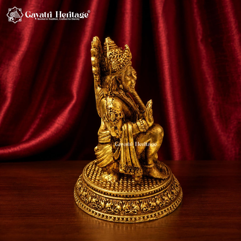 Brass Hanuman Idol | Handcrafted Bajrangbali Murti | Lord Hanuman Statue | Hindu Pooja & Home Temple Decor | Spiritual Gift