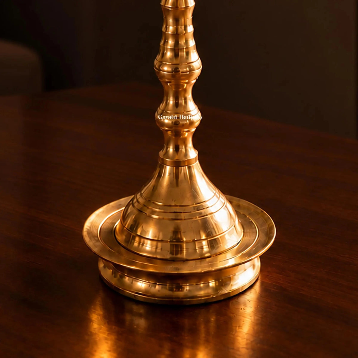 Brass Nilavilakku Kerala Lamp, Traditional Samay Vilakku, 4 Wick Standing Oil Deepam