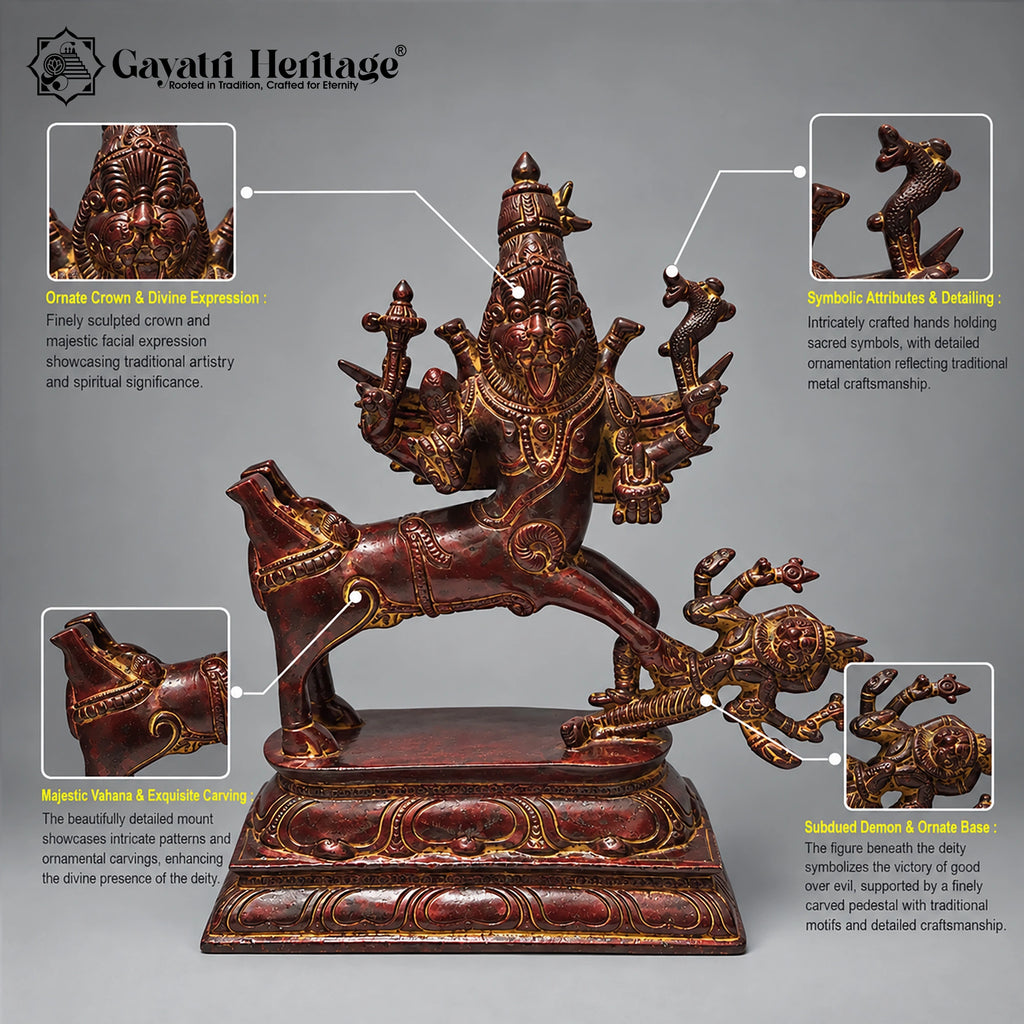 Brass Sarabeswara Swamy Statue – view 2 of 5