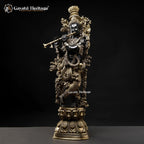 Brass Krishna Statue – Divine Black Elegance | Gayatri Heritage